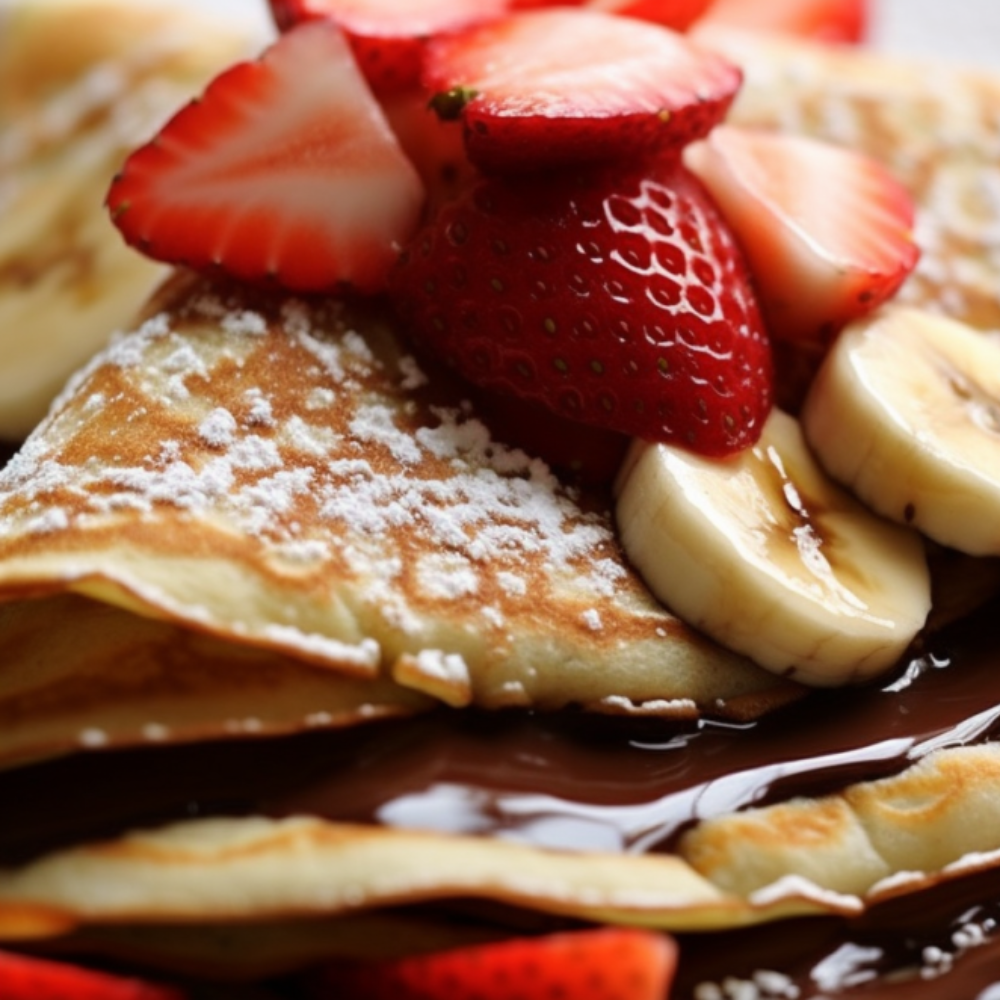 Nutella Crepe with banana strawberry